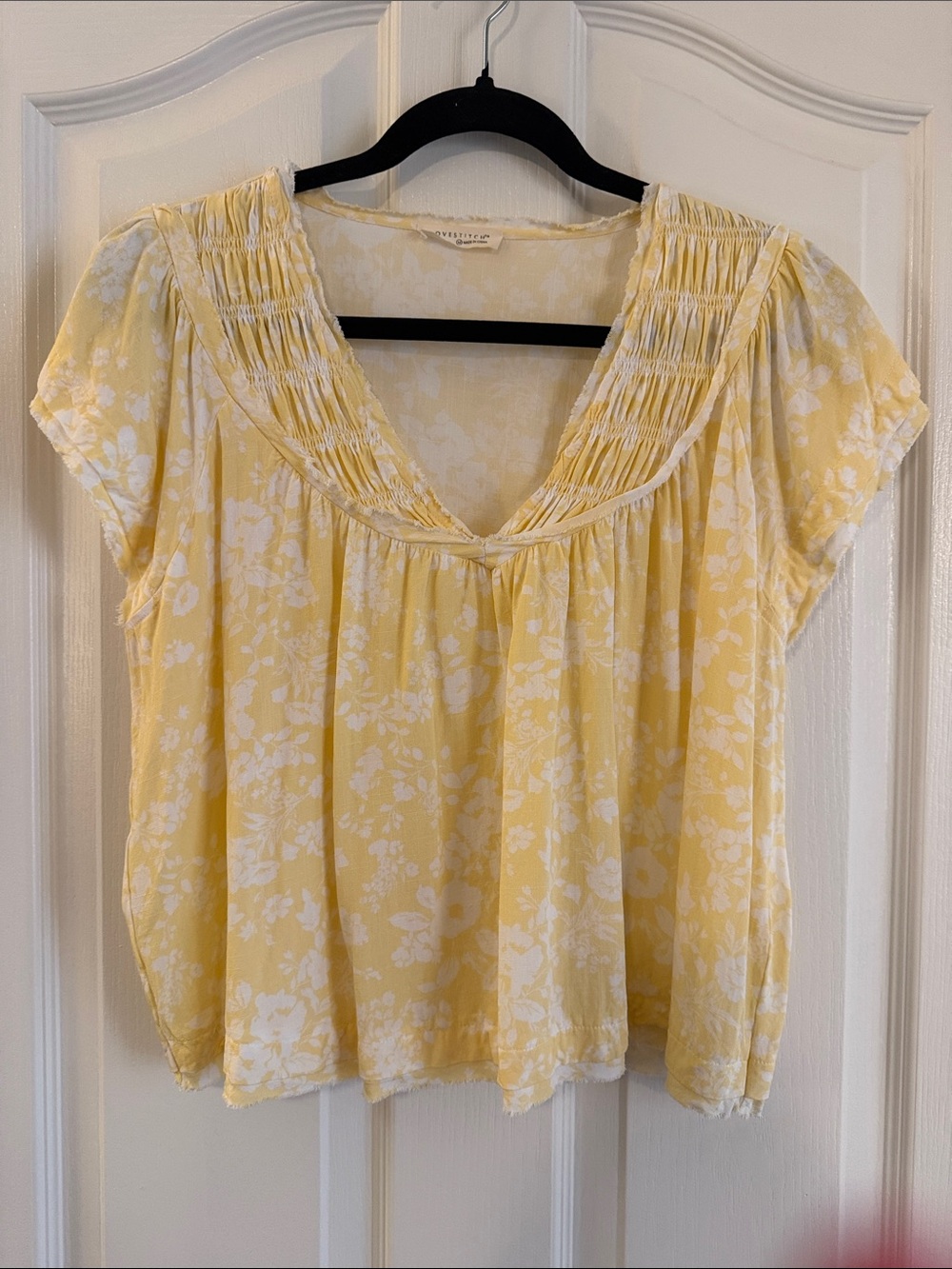 Lovestitch Sundream top with a shirred yoke and flutter sleeves.